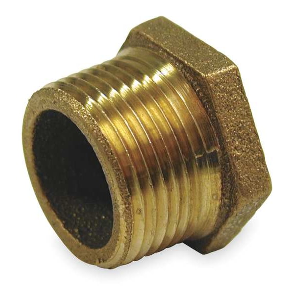 Red Brass Hex Bushing, MNPT x FNPT, 1-1/2