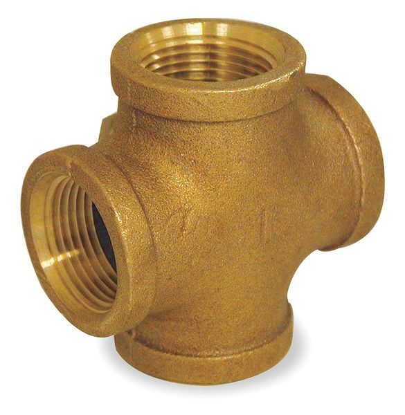 Red Brass Cross, FNPT, 3/8