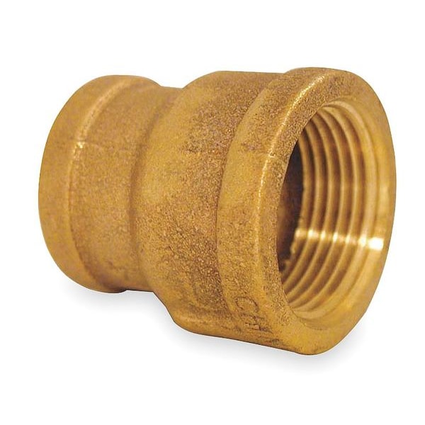 Red Brass Reducing Coupling, FNPT, 1/2