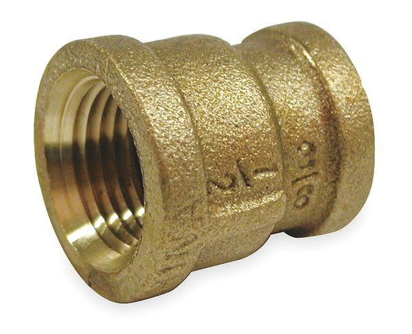 Red Brass Reducing Coupling, FNPT, 1/4
