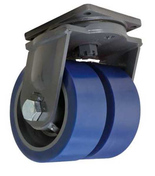 Dual Wheel Caster, Polyurethan, 10,000 lb.