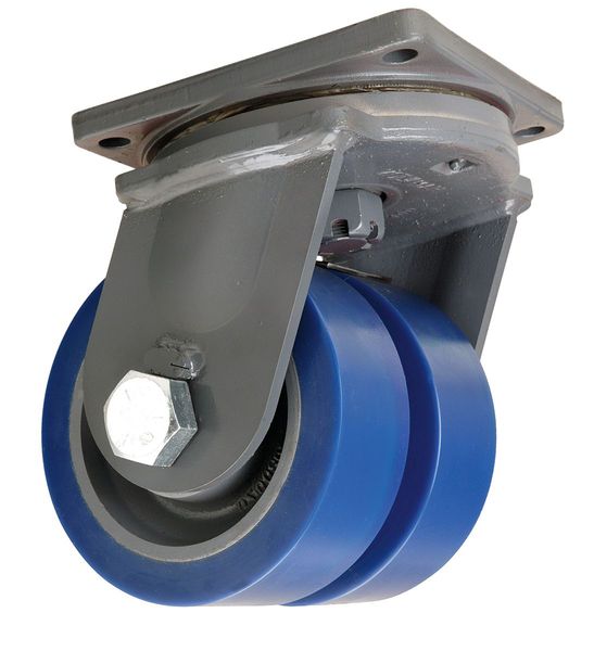 Dual Whl Caster, Plyurethan, 8in., 7000 lb.
