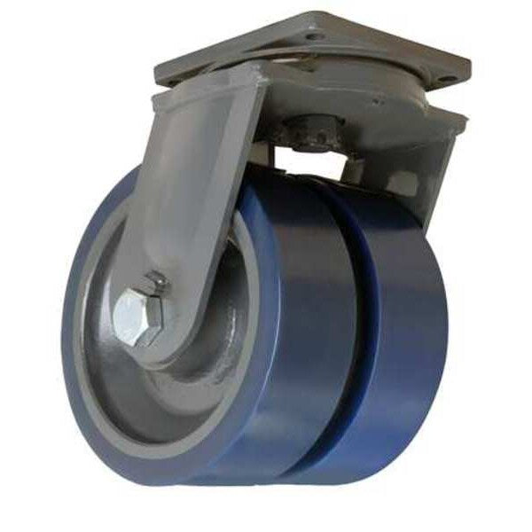 Dual Whl Castr, Plyurthn, 12 in., 12,000 lb