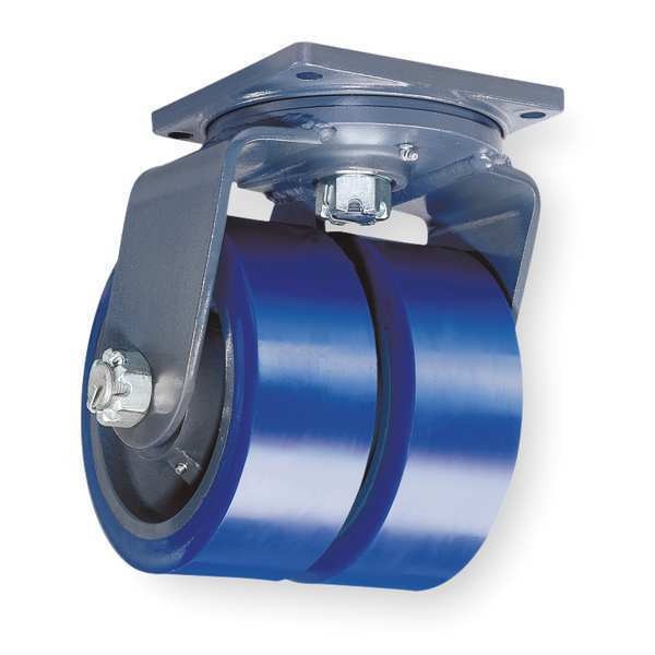 Dual Wheel Caster, Polyurethane, 12 in.