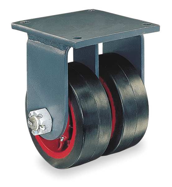 Dual Wheel Caster, Polyurethane, 10 in.