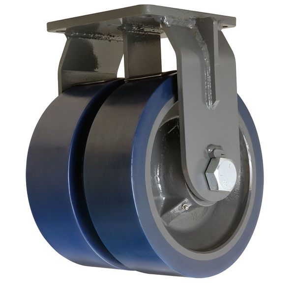 Dual Whl Cstr, Plyurthn, 12 in., 12,000 lb.