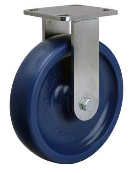 Plte Caster, Rgd, Poly, 8 in., 1500 lb., Blu