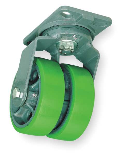 Dual Whel Caster, Rubber, 6 in., 820 lb.