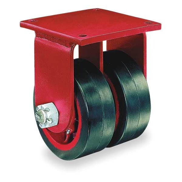 Dual Wheel Caster, Rubber, 6 in., 820 lb.