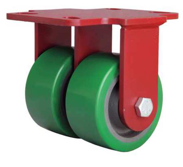 Dual Whl Castr, Polyurthan, 4 in., 1500 lb.