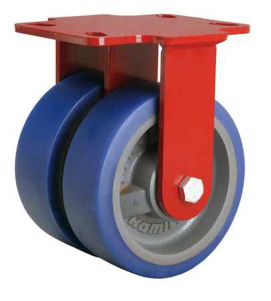 Dual Whl Cster, Polyurthan, 6 in., 1920 lb.