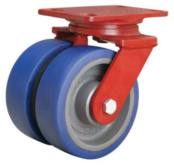 Dual Wheel Castr, Plyurthan, 6 in., 1920 lb
