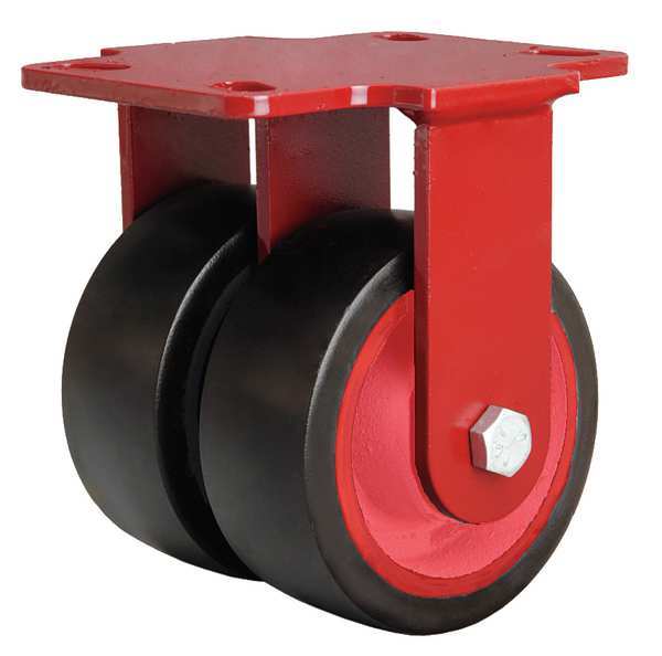 Dual Wheel Caster, Rubber, 4 in., 600 lb.