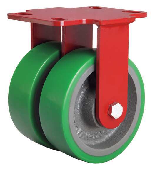 Dual Whel Cster, Polyurthan, 6 in., 2000 lb