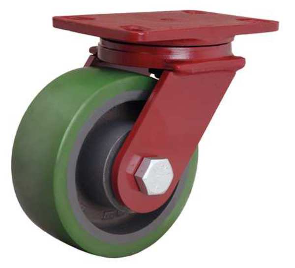 Plate Caster, Swivel, Poly, 6 in., 1600 lb.