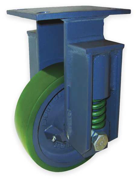 Rigd Plate Castr, Plyurthan, 8 in, 1630 lb.