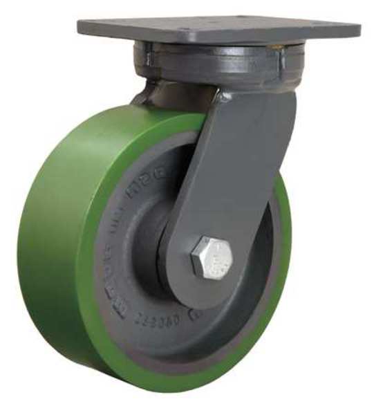 Plate Caster, Kingpinless Swivel, Poly, 8 in, 2500 lb