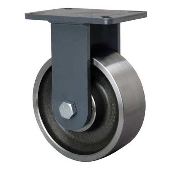 Plte Caster, Rgd, Forged Stel, 8 in, 6000 lb