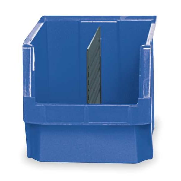 Storage Bin, Blue, Polyethylene, 19 3/4 in L x 12 3/8 in W x 11 7/8 in H, 150 lb Load Capacity