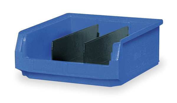 Storage Bin, Blue, Polyethylene, 19 3/4 in L x 12 3/8 in W x 5 7/8 in H, 150 lb Load Capacity