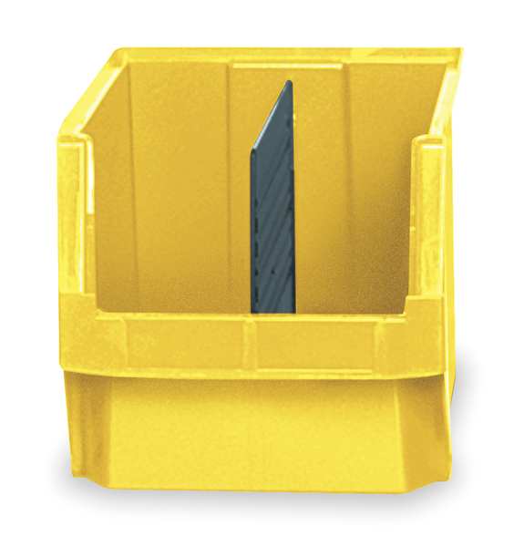 Storage Bin, Yellow, Polyethylene, 19 3/4 in L x 12 3/8 in W x 11 7/8 in H, 150 lb Load Capacity