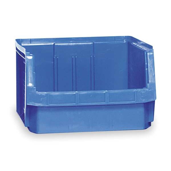 Storage Bin, Blue, Polyethylene, 19 3/4 in L x 18 3/8 in W x 11 7/8 in H, 150 lb Load Capacity