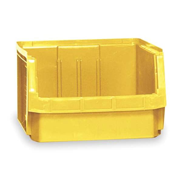 Storage Bin, Yellow, Polyethylene, 19 3/4 in L x 18 3/8 in W x 11 7/8 in H, 150 lb Load Capacity
