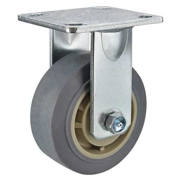 Kingpinless Rgd Caster, TPR, 6 in., 600 lb.