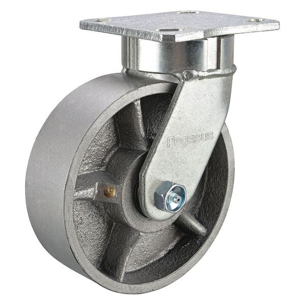 Kingpinless Swivel Caster, Ductile Iron, 6in, 4100lb