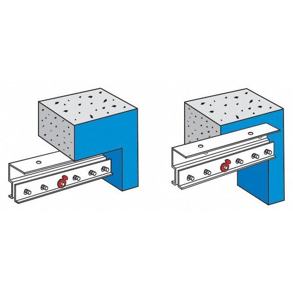 Save-T-Loc Strip Door Hdwr, 3ft, Galv Stl