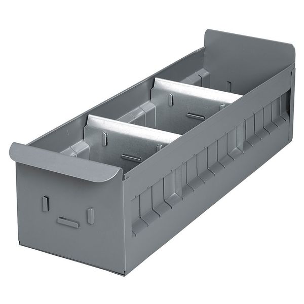 Drawer Storage Bin, Gray, Steel, 8 1/4 in W x 4 1/2 in H
