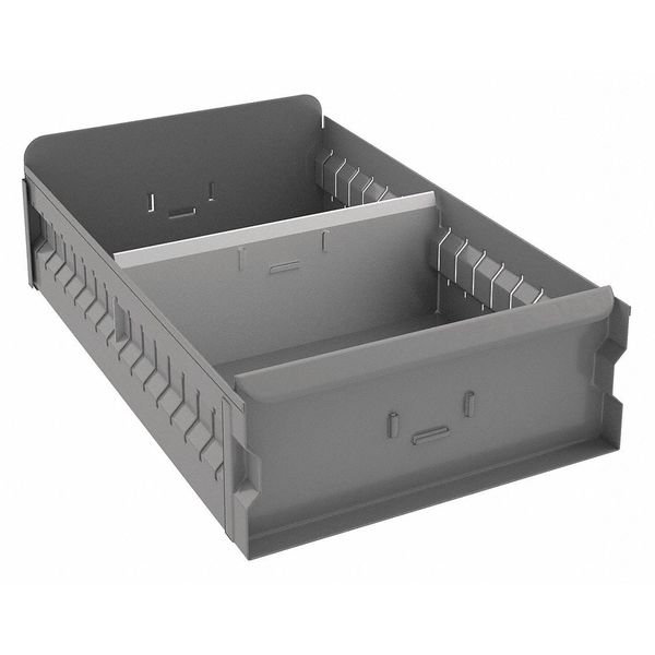 Drawer Storage Bin, Gray, Steel, 11 1/8 in W x 4 1/2 in H