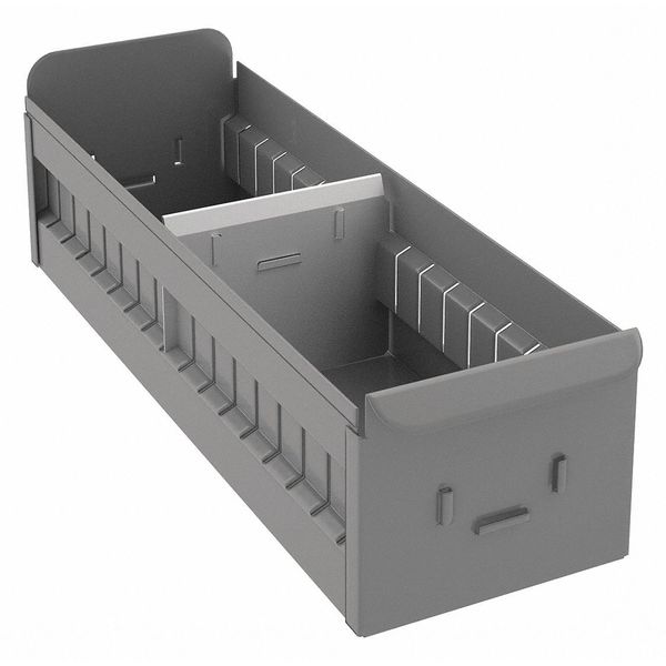 Drawer Storage Bin, Gray, Steel, 5 1/2 in W x 4 1/2 in H