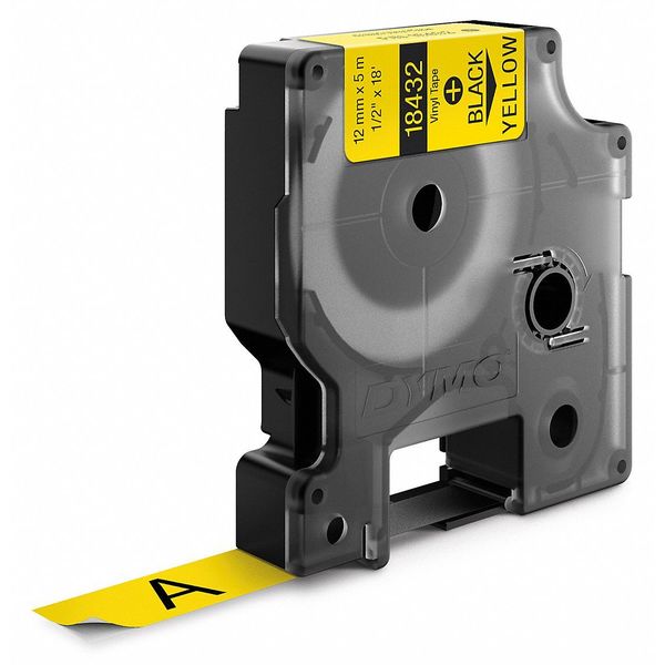 Rhinoâ¢ Label Cartridge, Black/Yellow, 18 ft. L