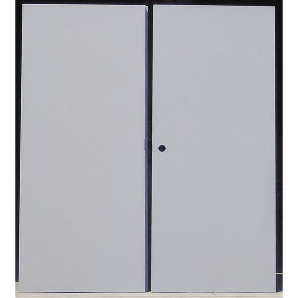 Flush Double Door, RHR, 84 in H, 72 in W, 1 3/4 in Thick, 16 Gauge Steel, Type: 1