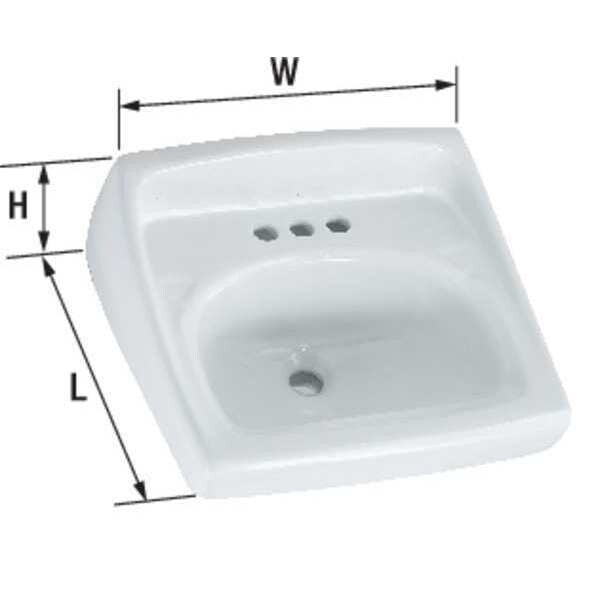 Bathroom Sink, 20-1/2 In. W, 12-1/8 In. H