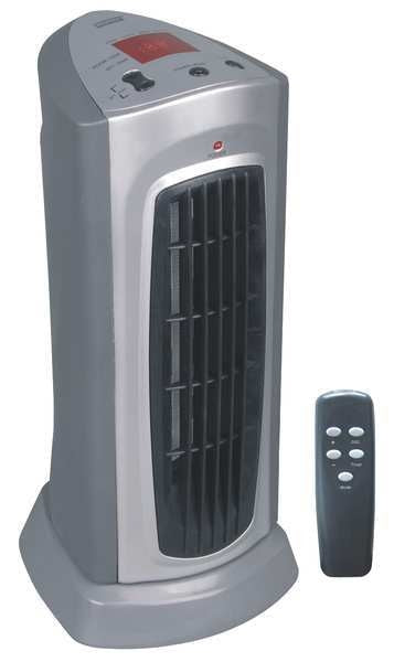 Portable Electric Heater, 1500/900, 120V AC, 1 Phase, Oscillating