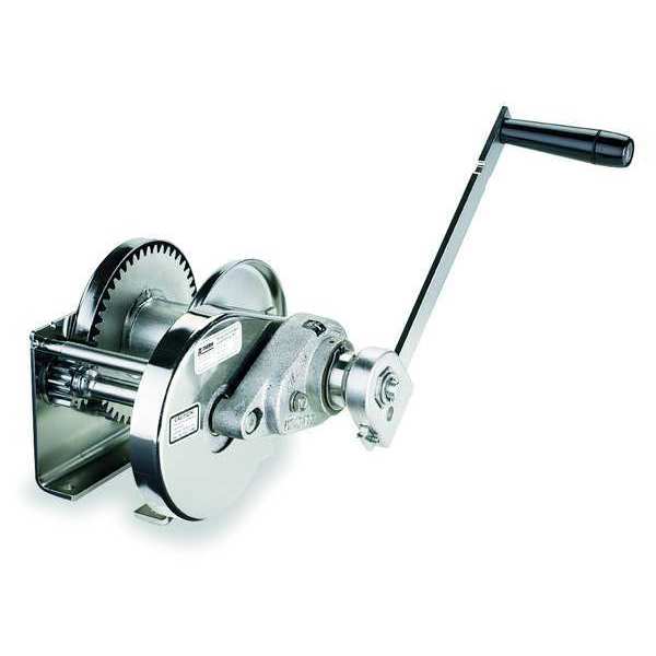Hand Winch, Spur Gear, w/Brake, 2000 lb.