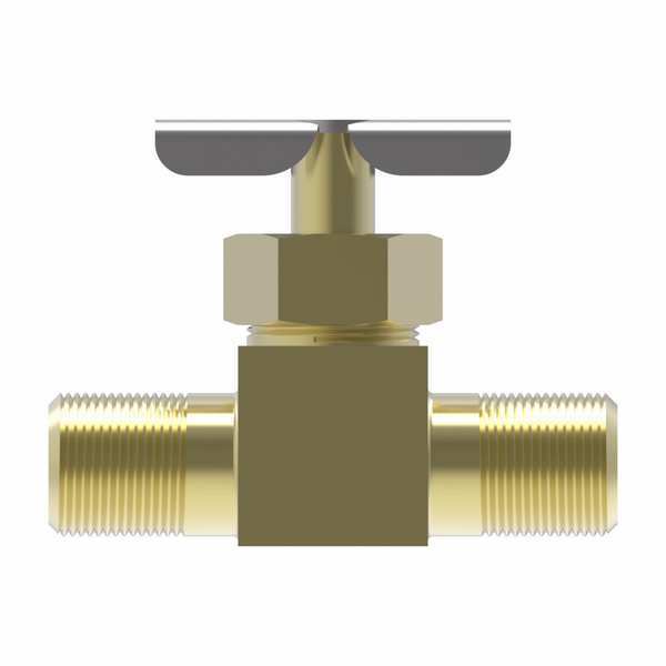 Needle Valve, Straight, Brass, 1/8 In., MNPT