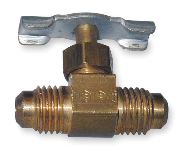 Needle Valve, Straight, Brass, 1/4 In.