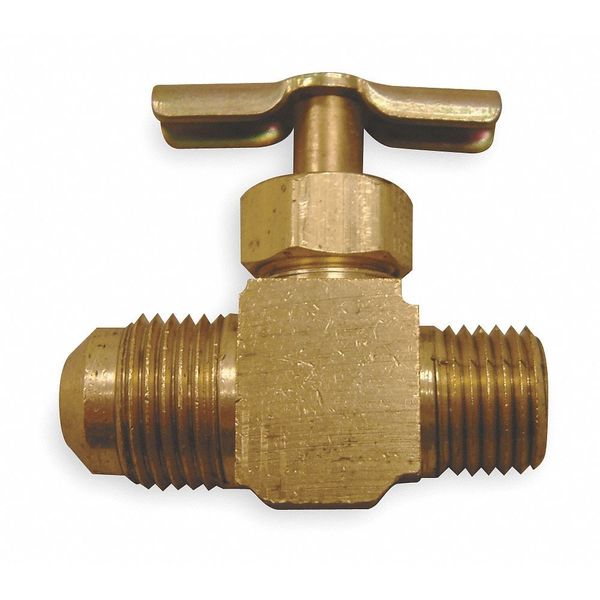 Needle Valve, Straight, Brass, 1/8 x 1/4In