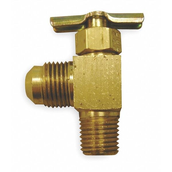 Needle Valve, Angled, Brass, 1/4 x 3/8 In.