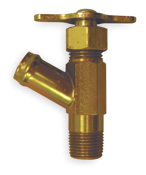 Drain Cock, Steel, MNPT x Hose, 3/8 In