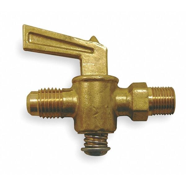 Ground Plug Valve, 45 Deg, 1/8 In, Brass