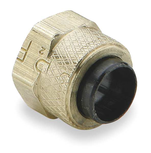 Nut and Acetal Sleeve, Brass, Compression, 1/4 in Tube Opening Diameter, 10 Pack