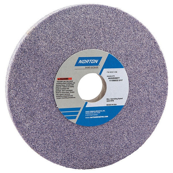 Grinding Wheel, T1, 7x1/2x1.25, AO, 46G, PK5