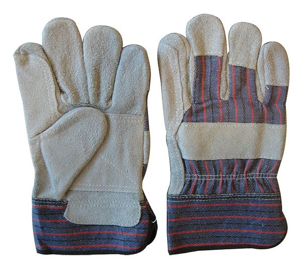 Leather Gloves, Safety Cuff, L, PR