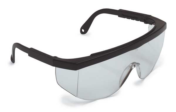 Safety Glasses, Wraparound Clear Polycarbonate Lens, Scratch-Resistant