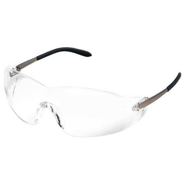 Safety Glasses, Wraparound Clear Polycarbonate Lens, Scratch-Resistant