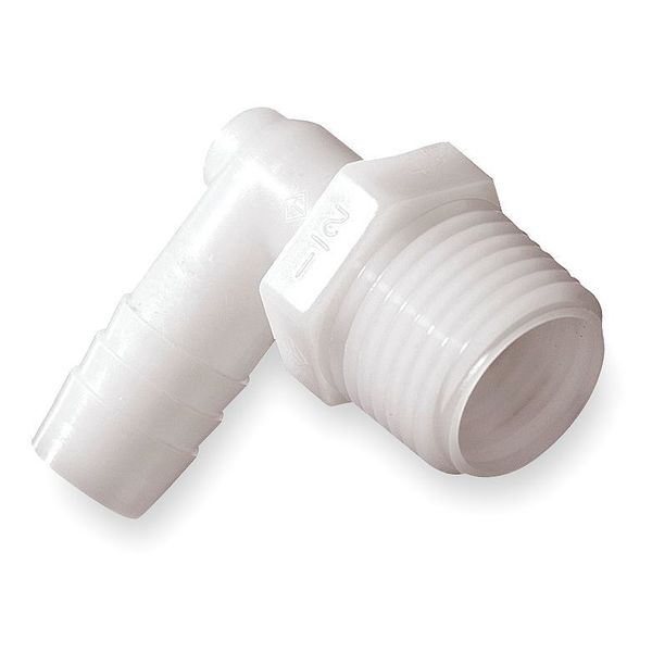 Elbow, Thread To Barb, Poly, 1/4 In, PK10